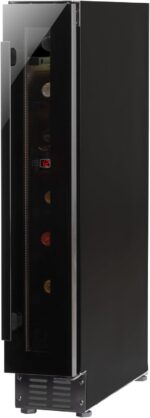 Amica Weintemperierschrank freistehend 7‑Flaschen‑Kapazität Kompressortechnik VinoOptima System UV‑Schutz Rauchglastür 5–20°C – weinkuehlschrank freistehend(unterbaufähig) Schwarz