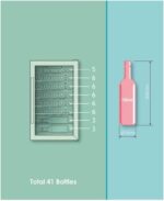 Candy DiVino CWC 150 EM/NF Weinkeller, 41 Flaschen, 39 dB, APP hOn, Vivino Technologie, Monozone, Schwarz, HxBxT 84,5x49x55 cm [Energieklasse G]