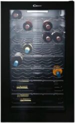 Candy DiVino CWC 150 EM/NF Weinkeller, 41 Flaschen, 39 dB, APP hOn, Vivino Technologie, Monozone, Schwarz, HxBxT 84,5x49x55 cm [Energieklasse G]