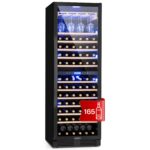 Klarstein Weinkühlschrank 2 Zonen, 53L Getränkekühlschrank, Kleiner Einbau-Weinschrank Schmal, Wein-Kühlschrank mit Glastür, Indoor/Outdoor Flaschenkühlschrank, Wine Fridge für 17 Flaschen, Schwarz