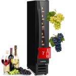 Klarstein Weinkühlschrank 2 Zonen, 53L Getränkekühlschrank, Kleiner Einbau-Weinschrank Schmal, Wein-Kühlschrank mit Glastür, Indoor/Outdoor Flaschenkühlschrank, Wine Fridge für 17 Flaschen, Schwarz