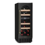 Klarstein Weinkühlschrank 2 Zonen, 53L Getränkekühlschrank, Kleiner Einbau-Weinschrank Schmal, Wein-Kühlschrank mit Glastür, Indoor/Outdoor Flaschenkühlschrank, Wine Fridge für 17 Flaschen, Schwarz