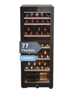 Haier Weinkühlschrank klein 50 SERIE 7 HWS42GDAU1 I 42 Flaschen Weinklimaschrank I Neue Technologie für perfekte Lagerung I Weinkühlschrank 2 Zonen, UV-Glastür & Holzregale I Wi-Fi I Wine fridge