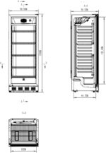 METRO Professional Getränkekühlschrank GSC4280B, Metall/Glas, 280 L, belüftete Kühlung, 210 W, mit Schloss, Schwarz