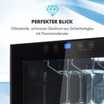 Klarstein Weinkühlschrank, Getränkekühlschrank Schmal, 1 Zone Kühlschrank mit Glastür, Getränkekühlschränke Freistehend, Weinkühlschrank Klein, Weinkühlschränke mit UV-Schutz, 4-18°C, 54 Flaschen