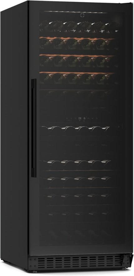Klarstein Velaire Weinkühlschrank 2 Zonen - 122 Flaschen, 5-22°C, Touch, LED, UV-Schutz, Einbau & Freistehend, leise, Weinklimaschrank, Holzregale