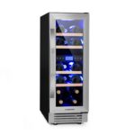 Klarstein Weinkühlschrank, 1 Zonen Getränkekühlschrank, Kleiner Einbau-Weinschrank Schmal, 20L Wein-Kühlschrank mit Glastür, Indoor/Outdoor Flaschenkühlschrank, Wine Fridge 5-22°C, 7 Flaschen