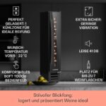Klarstein Weinkühlschrank, 1 Zonen Getränkekühlschrank, Kleiner Einbau-Weinschrank Schmal, 20L Wein-Kühlschrank mit Glastür, Indoor/Outdoor Flaschenkühlschrank, Wine Fridge 5-22°C, 7 Flaschen