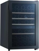 Wolkenstein WTS49DW | Stand Weinkühlschrank | Vinothek | 2 Temperaturzonen | Platz für 49 Flaschen | Touch Control Display | Schwarz | 86 x 48 cm