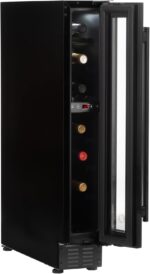 Amica Weintemperierschrank freistehend 7‑Flaschen‑Kapazität Kompressortechnik VinoOptima System UV‑Schutz Rauchglastür 5–20°C – weinkuehlschrank freistehend(unterbaufähig) Schwarz