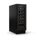 Klarstein Weinkühlschrank 2 Zonen, 53L Getränkekühlschrank, Kleiner Einbau-Weinschrank Schmal, Wein-Kühlschrank mit Glastür, Indoor/Outdoor Flaschenkühlschrank, Wine Fridge für 17 Flaschen, Schwarz
