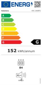 Kalamera Weinkühlschrank Upgrade, 84 Flaschen, 266 Liter, LED-Innenbeleuchtung Streifen, 2 Kühlzonen 5-10°C/10-18°C, KRC-266BFG