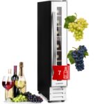 Klarstein Weinkühlschrank 2 Zonen, 53L Getränkekühlschrank, Kleiner Einbau-Weinschrank Schmal, Wein-Kühlschrank mit Glastür, Indoor/Outdoor Flaschenkühlschrank, Wine Fridge für 17 Flaschen, Schwarz