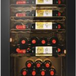 Haier Weinkühlschrank für 49 Flaschen – 1 Tür – Energieeffizienzklasse F – kalt statisch – Schwarz – 82 x 49,7 x 58,5 cm – Modell HWS49GAE