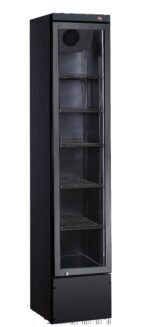 METRO Professional Getränkekühlschrank GSC4280B, Metall/Glas, 280 L, belüftete Kühlung, 210 W, mit Schloss, Schwarz