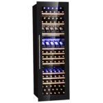 Klarstein Einbau-Weinkühlschrank, 1 Zonen Getränkekühlschrank Klein, Kleiner Weinschrank 51L, Wein-Kühlschrank Klein mit Glastür, Indoor/Outdoor Flaschenkühlschrank, Wine Fridge 24 Flaschen