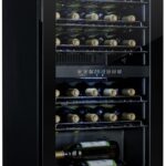 Klarstein Weinkühlschrank, 2 Zonen Getränkekühlschrank Klein, Freistehender Kleiner Weinschrank 80L, Wein-Kühlschrank mit Glastür, Indoor/Outdoor Flaschenkühlschrank, Wine Fridge 29 Flaschen