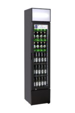 METRO Professional Getränkekühlschrank GSC4280B, Metall/Glas, 280 L, belüftete Kühlung, 210 W, mit Schloss, Schwarz