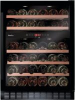 Amica Weintemperierschrank freistehend 7‑Flaschen‑Kapazität Kompressortechnik VinoOptima System UV‑Schutz Rauchglastür 5–20°C – weinkuehlschrank freistehend(unterbaufähig) Schwarz