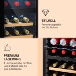 Klarstein freistehender Weinkühlschrank für 27 Fl. - Getränkekühlschrank mit 2 Kühlzonen & energieeffizientem Kompressor - ideal für Weinliebhaber, hält deine Weine kühl & frisch