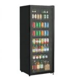 METRO Professional Getränkekühlschrank GSC4280B, Metall/Glas, 280 L, belüftete Kühlung, 210 W, mit Schloss, Schwarz