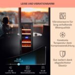 Klarstein Weinkühlschrank 2 Zonen, 53L Getränkekühlschrank, Kleiner Einbau-Weinschrank Schmal, Wein-Kühlschrank mit Glastür, Indoor/Outdoor Flaschenkühlschrank, Wine Fridge für 17 Flaschen, Schwarz