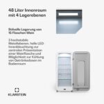 Klarstein Freistehender Weinkühlschrank 1 Zone, Getränkekühlschrank Klein, Kleiner Weinschrank, Wein-Kühlschrank Klein mit Glastür, Indoor/Outdoor Flaschenkühlschrank, Wine Fridge, 15 Flaschen