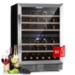 Klarstein Weinkühlschrank, 1 Zonen Getränkekühlschrank, Kleiner Einbau-Weinschrank Schmal, 20L Wein-Kühlschrank mit Glastür, Indoor/Outdoor Flaschenkühlschrank, Wine Fridge 5-22°C, 7 Flaschen