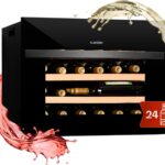 Klarstein Einbau-Weinkühlschrank, 1 Zonen Getränkekühlschrank Klein, Kleiner Weinschrank 51L, Wein-Kühlschrank Klein mit Glastür, Indoor/Outdoor Flaschenkühlschrank, Wine Fridge 24 Flaschen