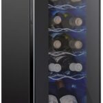 Schmecke 12 Flaschen Kompressor Weinkühler Kühlschrank mit Schloss | großer freistehender Weinkeller | 41f-64f Digitale Temperaturregelung Weinkühlschrank für Rot, Weiß, Sekt oder Sekt - Schwarz
