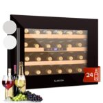 Klarstein Einbau-Weinkühlschrank, 1 Zonen Getränkekühlschrank Klein, Kleiner Weinschrank 51L, Wein-Kühlschrank Klein mit Glastür, Indoor/Outdoor Flaschenkühlschrank, Wine Fridge 24 Flaschen