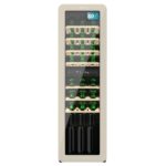 Cecotec Weinkühlschrank 18 Flaschen Retro Bolero Grandsommelier Origin 18 Hit Beige. Beige mit LED-Steuerung, Temp. 5-20ºC, Kompressor, NoFrost, Holzregale, Innenbeleuchtung, Belüftung