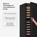 Klarstein Velaire Weinkühlschrank 2 Zonen - 122 Flaschen, 5-22°C, Touch, LED, UV-Schutz, Einbau & Freistehend, leise, Weinklimaschrank, Holzregale