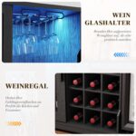 BROTTAR Barschrank mit Kühlschrank (inklusive), weinkühlschrank mit LED-Beleuchtung, Getränkeschrank Sideboard mit Bewegungssensor, Weinschrank für Wohnzimmer Küche Esszimmer (Schwarz)